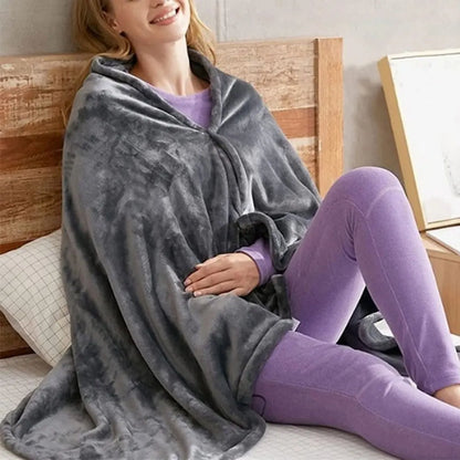 USB Electric Heated Blanket 3 Heating Levels Fleece Heated Blanket Portable Heating Lap Blanket Quickly Heated Cape Pad