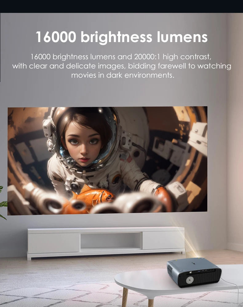 [Netflix Officially-Licensed] Android 11 4K Ultra HD Home Projectors for Movies Auto Focus and Keystone 1480 ANSI Projector