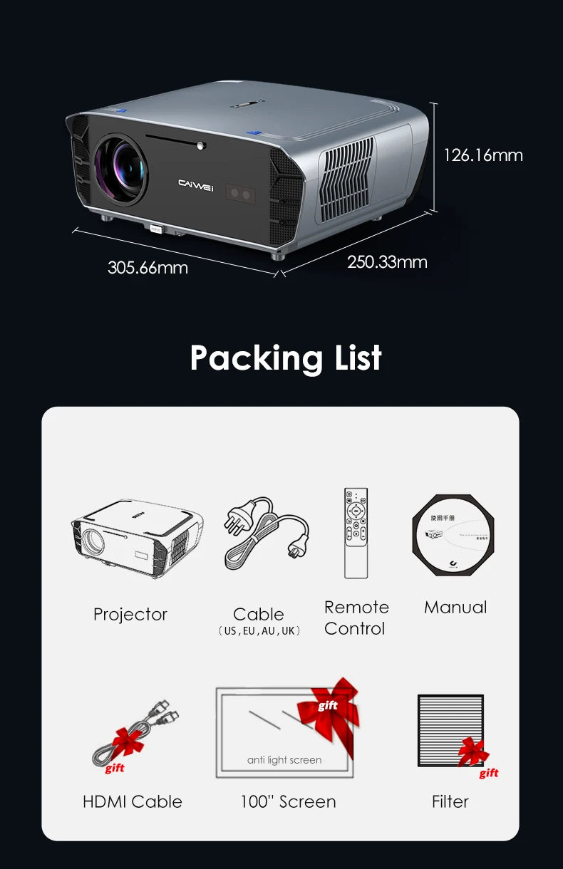 [Netflix Officially-Licensed] Android 11 4K Ultra HD Home Projectors for Movies Auto Focus and Keystone 1480 ANSI Projector