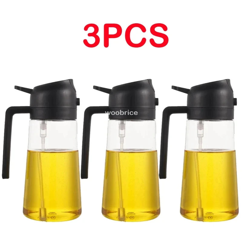 2 in 1 Spray for Olive Oil Spray Sprayer Dispenser Bottle Comfortable Handle Design for Barbecue Air Frying Pan Oven Camping