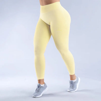 GYM DFYNE Women's Anti-Impact Leggings Seamless Yoga Leggings Elastic Tight Hip Fitness Leggings Low Rise Gym Sweatpants