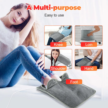 Electric Foot Heating Pad Washable Feet Warmer Heater Household Soft Plush Thermal Blanket Foot Warming Mat Home Office Bedroom