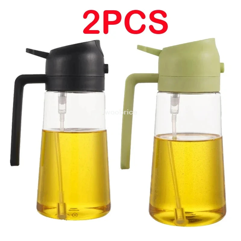 2 in 1 Spray for Olive Oil Spray Sprayer Dispenser Bottle Comfortable Handle Design for Barbecue Air Frying Pan Oven Camping