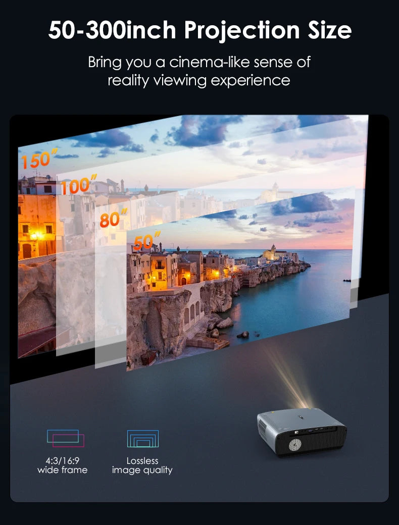 [Netflix Officially-Licensed] Android 11 4K Ultra HD Home Projectors for Movies Auto Focus and Keystone 1480 ANSI Projector