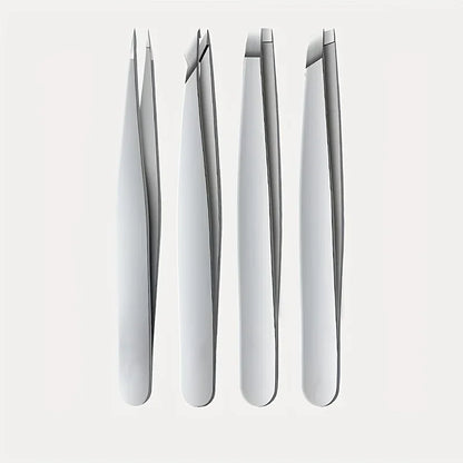 4pcs Set Professional Tweezers Set Perfect For Eyebrow Hair Removal Splinter Very Effortless and Relaxed to Remove