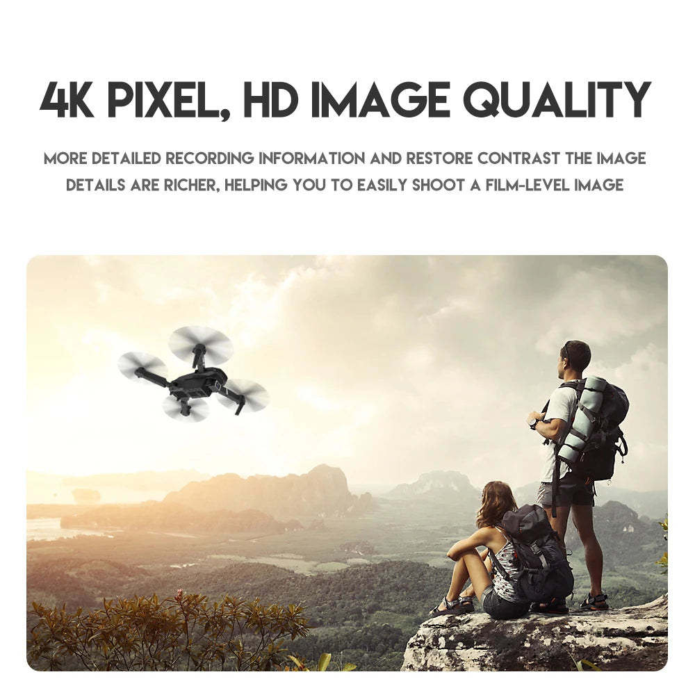 2024 E88Pro RC Drone 4K Professinal With 1080P Wide Angle HD Camera Foldable Helicopter WIFI FPV Height Hold Gift Toy