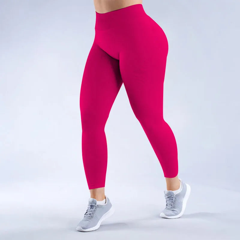 GYM DFYNE Women's Anti-Impact Leggings Seamless Yoga Leggings Elastic Tight Hip Fitness Leggings Low Rise Gym Sweatpants