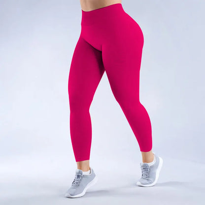 GYM DFYNE Women's Anti-Impact Leggings Seamless Yoga Leggings Elastic Tight Hip Fitness Leggings Low Rise Gym Sweatpants