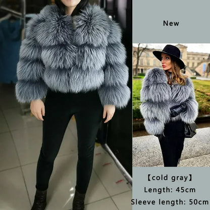 MAOMAOKONG Super Hot Winter Women Luxury Thick Real Raccoon Fur Coat Natural Fox Fur Jacket Plus Size Furry Jackets Female Vest