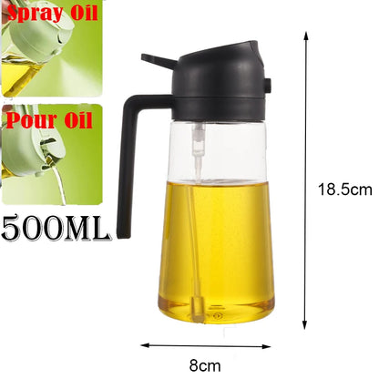 2 in 1 Spray for Olive Oil Spray Sprayer Dispenser Bottle Comfortable Handle Design for Barbecue Air Frying Pan Oven Camping