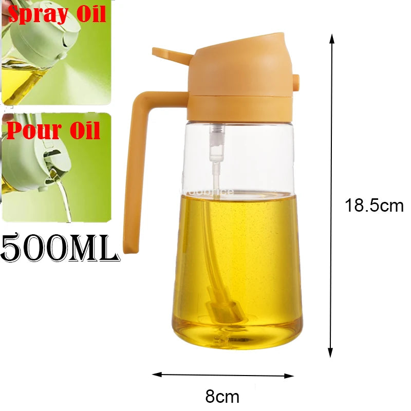 2 in 1 Spray for Olive Oil Spray Sprayer Dispenser Bottle Comfortable Handle Design for Barbecue Air Frying Pan Oven Camping