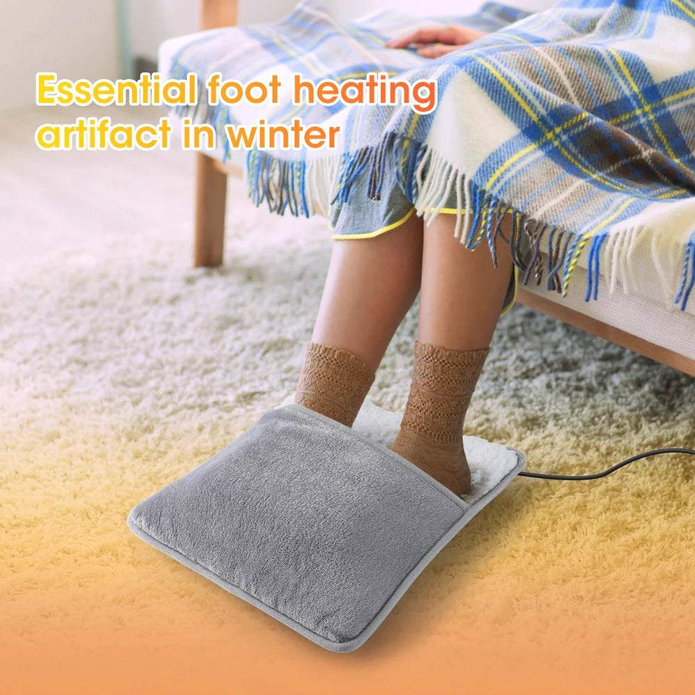 Electric Foot Heating Pad Washable Feet Warmer Heater Household Soft Plush Thermal Blanket Foot Warming Mat Home Office Bedroom