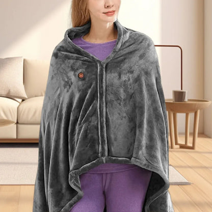 USB Electric Heated Blanket 3 Heating Levels Fleece Heated Blanket Portable Heating Lap Blanket Quickly Heated Cape Pad