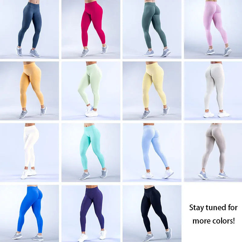 GYM DFYNE Women's Anti-Impact Leggings Seamless Yoga Leggings Elastic Tight Hip Fitness Leggings Low Rise Gym Sweatpants