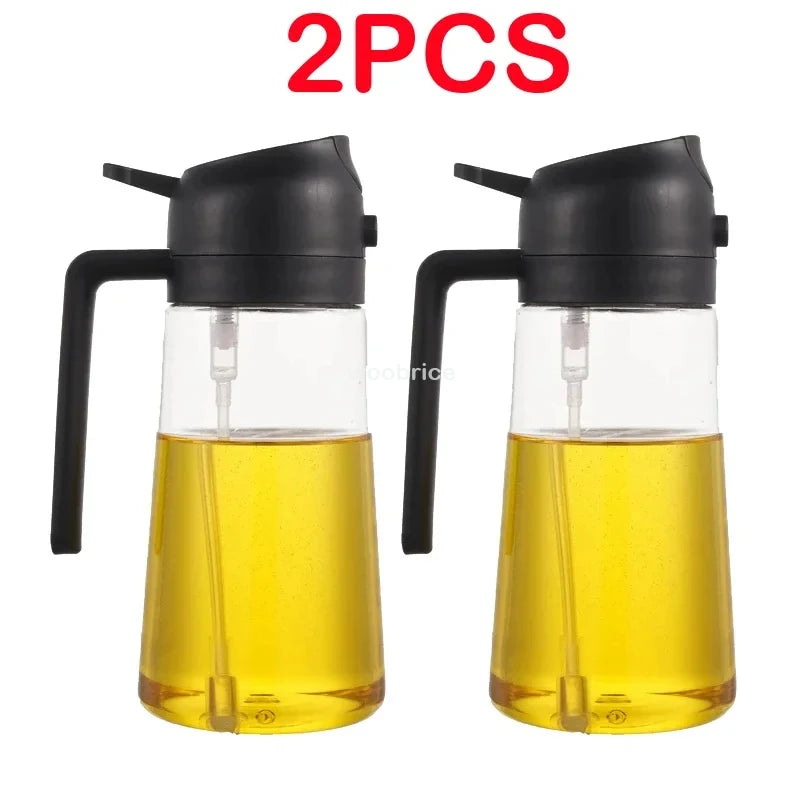 2 in 1 Spray for Olive Oil Spray Sprayer Dispenser Bottle Comfortable Handle Design for Barbecue Air Frying Pan Oven Camping