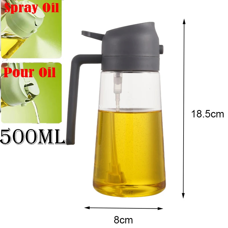 2 in 1 Spray for Olive Oil Spray Sprayer Dispenser Bottle Comfortable Handle Design for Barbecue Air Frying Pan Oven Camping