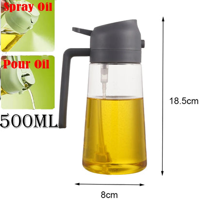 2 in 1 Spray for Olive Oil Spray Sprayer Dispenser Bottle Comfortable Handle Design for Barbecue Air Frying Pan Oven Camping