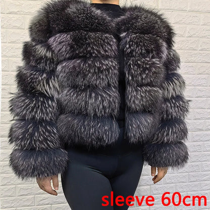 MAOMAOKONG Super Hot Winter Women Luxury Thick Real Raccoon Fur Coat Natural Fox Fur Jacket Plus Size Furry Jackets Female Vest